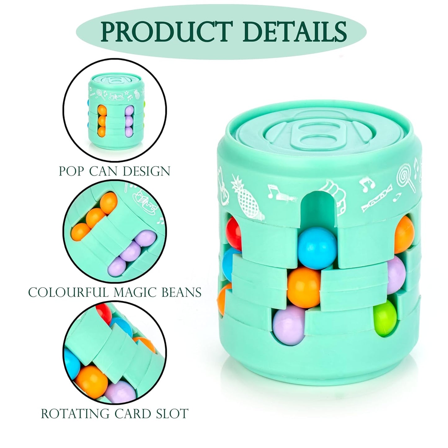 Can Cube Toy Magic Bean Rotating Sliding Puzzle Game